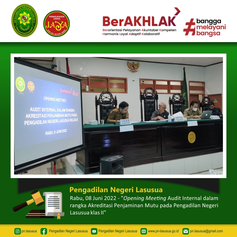 Opening Meeting Audit Internal Pengadilan Negeri Lasusua Tahun 2022